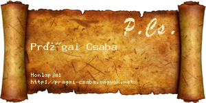 Prágai Csaba névjegykártya
