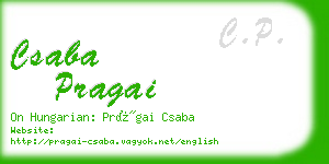 csaba pragai business card
